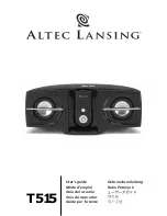 Предварительный просмотр 1 страницы Altec Lansing T515 User Manual