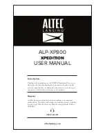 Preview for 1 page of Altec Lansing XPEDITION 8 User Manual