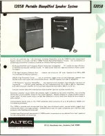 Предварительный просмотр 1 страницы Altec 1205B SPEAKER SYSTEM Manual