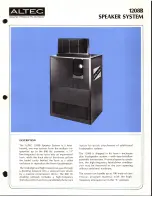 Altec 1208B SPEAKER SYSTEM Manual предпросмотр