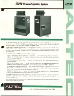 Предварительный просмотр 1 страницы Altec 1209B Specifications