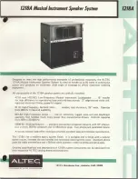 Altec 1218A Specification Sheet предпросмотр