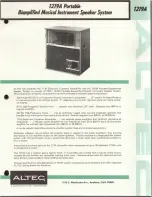 Предварительный просмотр 1 страницы Altec 1219A SPEAKER SYSTEM Manual