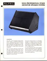 Предварительный просмотр 1 страницы Altec 1221A SPEAKER SYSTEM Manual