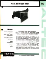 Altec 151A PAGING HORN Manual preview