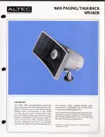 Altec 168A PAGING HORN Manual предпросмотр