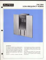 Altec 210 LF SPEAKER CABINET Manual preview