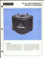 Предварительный просмотр 1 страницы Altec 291-16A HF DRIVER Manual