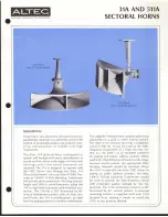 Altec 31A HF HORNS Manual preview