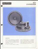 Предварительный просмотр 1 страницы Altec 403T CEILING SPEAKER Manual