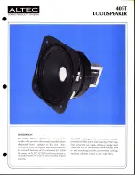 Altec 405T CEILING SPEAKER Manual предпросмотр