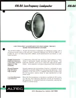 Предварительный просмотр 1 страницы Altec 416-8A LF SPEAKER Manual