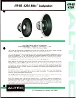 Altec 419-8B LF SPEAKER Manual предпросмотр