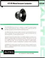 Altec 425-8A LF SPEAKER Manual предпросмотр