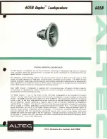 Altec 605B Specification Sheet preview