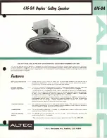 Altec 616-8A CEILING SPEAKER Manual предпросмотр