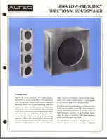 Предварительный просмотр 1 страницы Altec 814A SPEAKER SYSTEM Manual