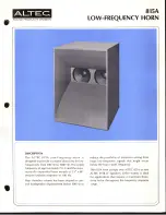 Preview for 1 page of Altec 815A LF SPEAKER CABINET Manual