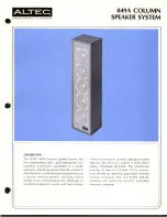 Altec 849A SPEAKER SYSTEM Manual предпросмотр