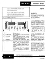 Предварительный просмотр 2 страницы Altec 9440A POWER AMPLIFIER Operating Instructions Manual