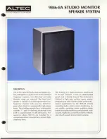 Предварительный просмотр 1 страницы Altec 9846-8A SPEAKER SYSTEM Manual