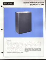 Altec 9848A SPEAKER SYSTEM Manual предпросмотр