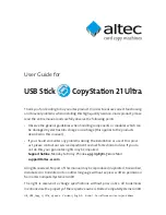 Altec CopyStation 21 Ultra User Manual предпросмотр