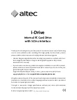 Предварительный просмотр 1 страницы Altec i-Drive Manual