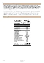 Preview for 14 page of Altech 6700891 User Manual