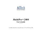 Altech MultiPro 2000 User Manual preview