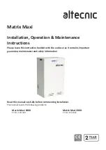 Предварительный просмотр 1 страницы Altecnic 121-1021 Installation, Operation & Maintenance Instructions Manual