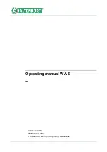 Preview for 1 page of Altendorf WA 6 Operating Manual