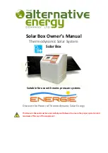 Preview for 1 page of Alternative Energy Company Energie Solar Box Owner'S Manual