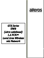 Alteros GTX Series User Manual preview