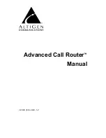 Altigen Advanced Call Router Manual preview