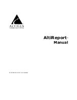 Preview for 1 page of Altigen AltiReport Manual