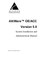 Altigen AltiWare OE/ACC Version 5.0 Administration Manual preview