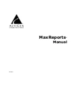 Altigen MaxReports Manual preview