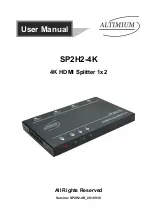 Altimium SP2H2-4K User Manual предпросмотр