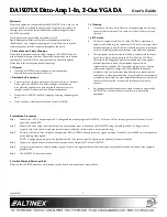 Предварительный просмотр 1 страницы Altinex 1-In 2-Out VGA Distribution Amplifier DA1907LX User Manual