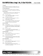 Предварительный просмотр 5 страницы Altinex 1-In 2-Out VGA Distribution Amplifier DA1907LX User Manual