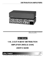 Предварительный просмотр 1 страницы Altinex Distribution Amplifier DA1322AT User Manual