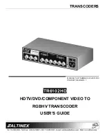 Предварительный просмотр 1 страницы Altinex HDTV/DVD/Component Video to RGBHV Transcoder TR6102HD User Manual