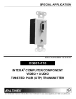 Предварительный просмотр 1 страницы Altinex Intera Video+Audio to Twisted Pair (UTP) Transmitter DS801-110 User Manual