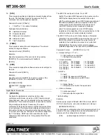 Preview for 6 page of Altinex MT306-501 User Manual