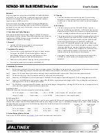 Altinex MX430-101 8x8 User Manual preview