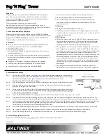 Предварительный просмотр 1 страницы Altinex Pop 'n Plug PNP408 User Manual