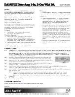 Altinex SIGNAL MANAGEMENT SOLUTIONS DA1907LX User Manual предпросмотр