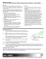 Предварительный просмотр 1 страницы Altinex SIGNAL MANAGEMENT SOLUTIONS TP315-104 User Manual