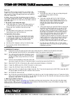 Altinex SIGNAL MANAGEMENT SOLUTIONS UT260-105 User Manual preview